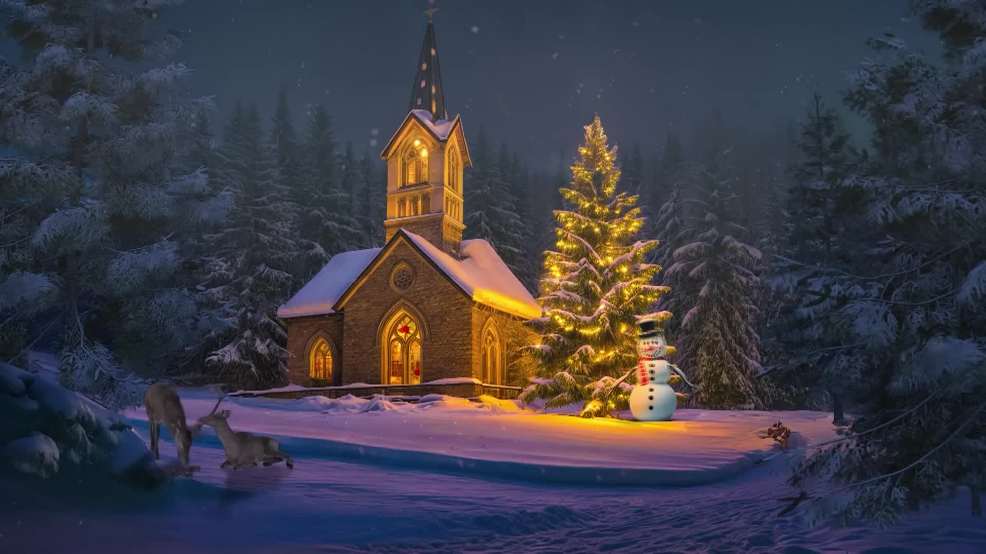 Traditional Christmas Carols Choir  Animated